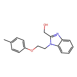 [1-[2-(4-methylphenoxy)ethyl]benzimidazol-2-yl]methanol structure