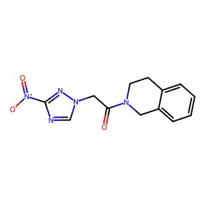 1-(3,4-dihydro-1H-isoquinolin-2-yl)-2-(3-nitro-1,2,4-triazol-1-yl)ethanone structure