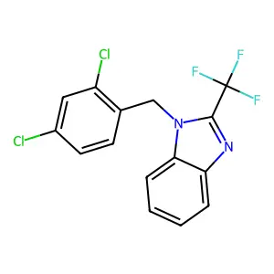 1-[(2,4-dichlorophenyl)methyl]-2-(trifluoromethyl)benzimidazole structure