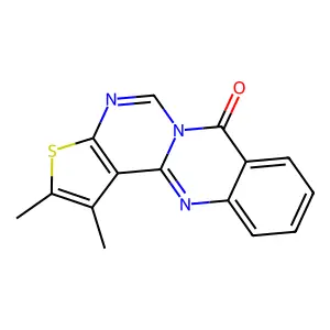 1,2-dimethyl-7H-thieno[2',3':4,5]pyrimido[6,1-b]quinazolin-7-one structure