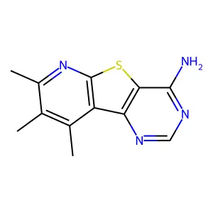 11,12,13-trimethyl-8-thia-3,5,10-triazatricyclo[7.4.0.02,7]trideca-1(9),2(7),3,5,10,12-hexaen-6-amine structure