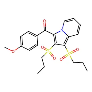 [1,2-bis(propylsulfonyl)indolizin-3-yl](4-methoxyphenyl)methanone structure