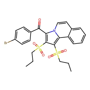 [1,2-bis(propylsulfonyl)pyrrolo[2,1-a]isoquinolin-3-yl](4-bromophenyl)methanone structure