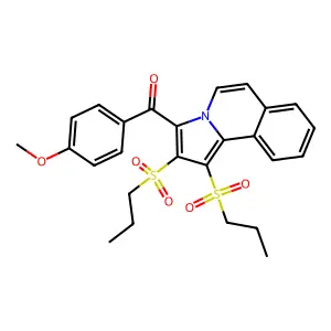 [1,2-bis(propylsulfonyl)pyrrolo[2,1-a]isoquinolin-3-yl](4-methoxyphenyl)methanone structure