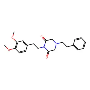 1-[2-(3,4-dimethoxyphenyl)ethyl]-4-(2-phenylethyl)piperazine-2,6-dione structure