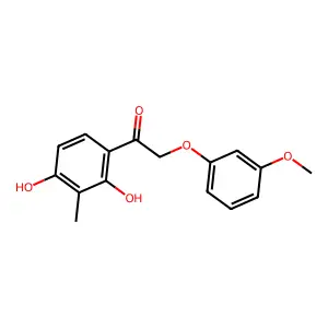 1-(2,4-dihydroxy-3-methylphenyl)-2-(3-methoxyphenoxy)ethanone structure