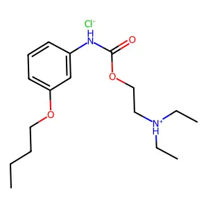CARBANILIC ACID, m-BUTOXY-, 2-(DIETHYLAMINO)ETHYL ESTER, MONOHYDROCHLORIDE structure