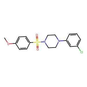 1-(3-chlorophenyl)-4-[(4-methoxyphenyl)sulfonyl]piperazine structure