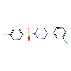 1-(3-chlorophenyl)-4-(4-fluorophenyl)sulfonylpiperazine structure