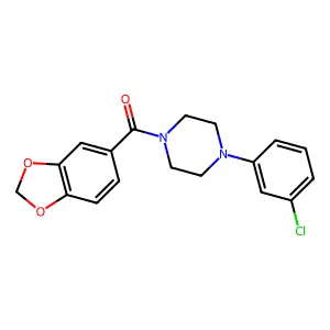 1,3-benzodioxol-5-yl[4-(3-chlorophenyl)piperazin-1-yl]methanone structure