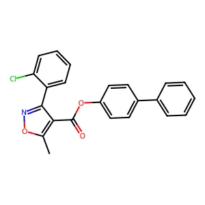 [1,1'-biphenyl]-4-yl 3-(2-chlorophenyl)-5-methyl-4-isoxazolecarboxylate structure