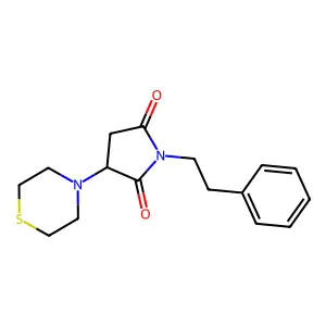 1-(2-Phenylethyl)-3-(4-thiomorpholinyl)-2,5-pyrrolidinedione structure