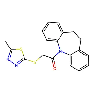 1-(10,11-dihydro-5H-dibenzo[b,f]azepin-5-yl)-2-[(5-methyl-1,3,4-thiadiazol-2-yl)sulfanyl]ethanone structure