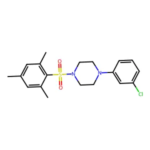 1-(3-chlorophenyl)-4-[(2,4,6-trimethylphenyl)sulfonyl]piperazine structure