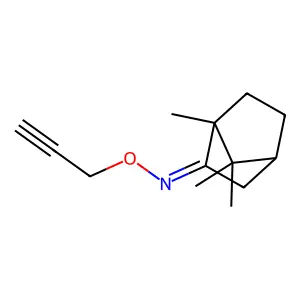 (2Z)-1,7,7-trimethyl-N-(prop-2-yn-1-yloxy)bicyclo[2.2.1]heptan-2-imine structure