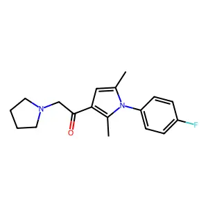 1-[1-(4-fluorophenyl)-2,5-dimethylpyrrol-3-yl]-2-pyrrolidin-1-ylethanone structure