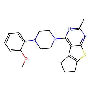 12-[4-(2-methoxyphenyl)piperazin-1-yl]-10-methyl-7-thia-9,11-diazatricyclo[6.4.0.02,6]dodeca-1(12),2(6),8,10-tetraene structure