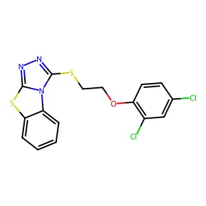 1-[2-(2,4-dichlorophenoxy)ethylsulfanyl]-[1,2,4]triazolo[3,4-b][1,3]benzothiazole structure