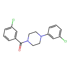 1-(3-chlorophenyl)-4-[(3-chlorophenyl)carbonyl]piperazine structure