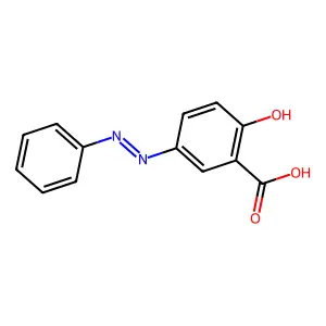 2-hydroxy-5-phenyldiazenylbenzoic acid structure