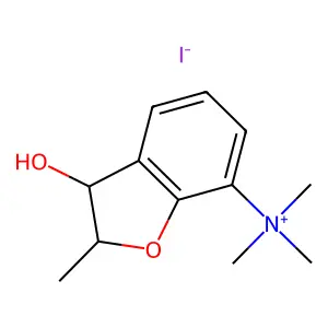 Ammonium, (2,3-dihydro-3-hydroxy-2-methyl-7-benzofuranyl)trimethyl-, (E)-, iodide structure