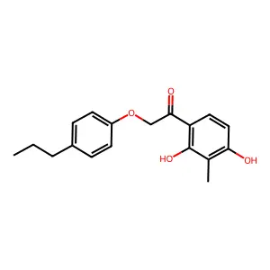 1-(2,4-dihydroxy-3-methylphenyl)-2-(4-propylphenoxy)ethanone structure