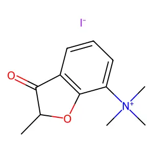 trimethyl-(2-methyl-3-oxo-1-benzofuran-7-yl)azanium iodide structure