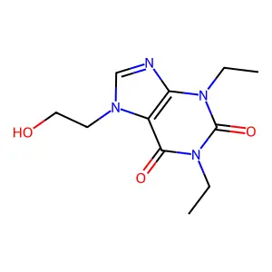 1,3-diethyl-7-(2-hydroxyethyl)purine-2,6-dione structure