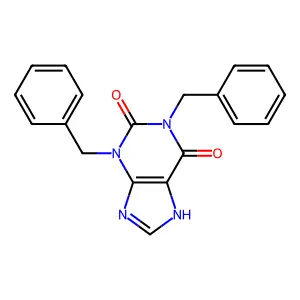 1,3-dibenzyl-7H-purine-2,6-dione structure
