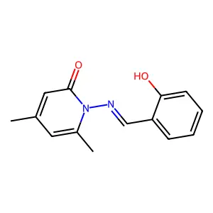 1-[(2-hydroxyphenyl)methylideneamino]-4,6-dimethylpyridin-2-one structure