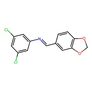 1-(1,3-benzodioxol-5-yl)-N-(3,5-dichlorophenyl)methanimine structure