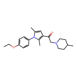 1-[1-(4-ethoxyphenyl)-2,5-dimethylpyrrol-3-yl]-2-(4-methylpiperidin-1-yl)ethanone structure