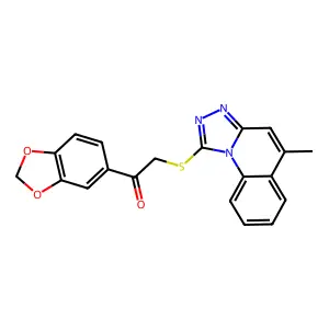 1-(1,3-benzodioxol-5-yl)-2-[(5-methyl-[1,2,4]triazolo[4,3-a]quinolin-1-yl)sulfanyl]ethanone structure