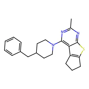 12-(4-benzylpiperidin-1-yl)-10-methyl-7-thia-9,11-diazatricyclo[6.4.0.02,6]dodeca-1(12),2(6),8,10-tetraene structure