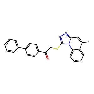 1-[1,1'-biphenyl]-4-yl-2-[(5-methyl[1,2,4]triazolo[4,3-a]quinolin-1-yl)sulfanyl]ethanone structure