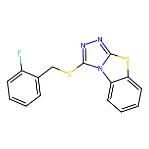 1-[(2-fluorophenyl)methylsulfanyl]-[1,2,4]triazolo[3,4-b][1,3]benzothiazole structure