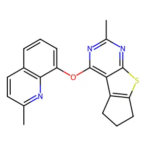 10-methyl-12-(2-methylquinolin-8-yl)oxy-7-thia-9,11-diazatricyclo[6.4.0.02,6]dodeca-1(12),2(6),8,10-tetraene structure