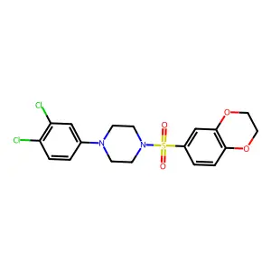 1-(3,4-dichlorophenyl)-4-(2,3-dihydro-1,4-benzodioxine-6-sulfonyl)piperazine structure