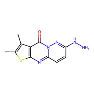 12-hydrazinyl-4,5-dimethyl-6-thia-1,8,13-triazatricyclo[7.4.0.0^{3,7}]trideca-3(7),4,8,10,12-pentaen-2-one structure