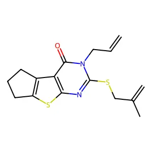 10-(2-methylprop-2-enylsulfanyl)-11-prop-2-enyl-7-thia-9,11-diazatricyclo[6.4.0.02,6]dodeca-1(8),2(6),9-trien-12-one structure