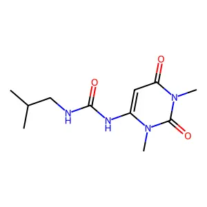 1-(1,3-dimethyl-2,6-dioxopyrimidin-4-yl)-3-(2-methylpropyl)urea structure