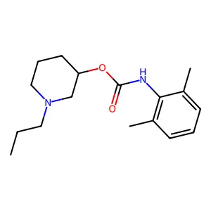 (1-propylpiperidin-3-yl) N-(2,6-dimethylphenyl)carbamate structure