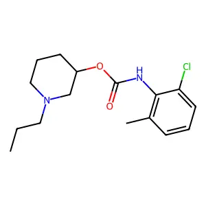 (1-propylpiperidin-3-yl) N-(2-chloro-6-methylphenyl)carbamate structure