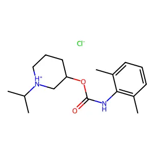 CARBANILIC ACID, 2,6-DIMETHYL-, N-ISOPROPYL-3-PIPERIDINYL ESTER, HYDROCHLORIDE structure