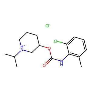 (1-propan-2-ylpiperidin-1-ium-3-yl) N-(2-chloro-6-methylphenyl)carbamate chloride structure