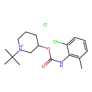(1-tert-butylpiperidin-1-ium-3-yl) N-(2-chloro-6-methylphenyl)carbamate chloride structure