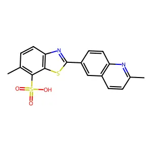 6-methyl-2-(2-methylquinolin-6-yl)-1,3-benzothiazole-7-sulfonic acid structure