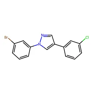 1-(3-bromophenyl)-4-(3-chlorophenyl)-1H-pyrazole structure