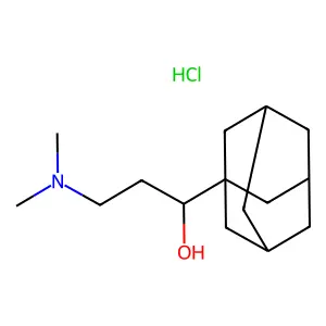 1-(1-adamantyl)-3-(dimethylamino)propan-1-ol;hydrochloride structure
