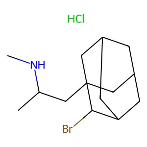 1-(2-bromo-1-adamantyl)-N-methylpropan-2-amine;hydrochloride structure